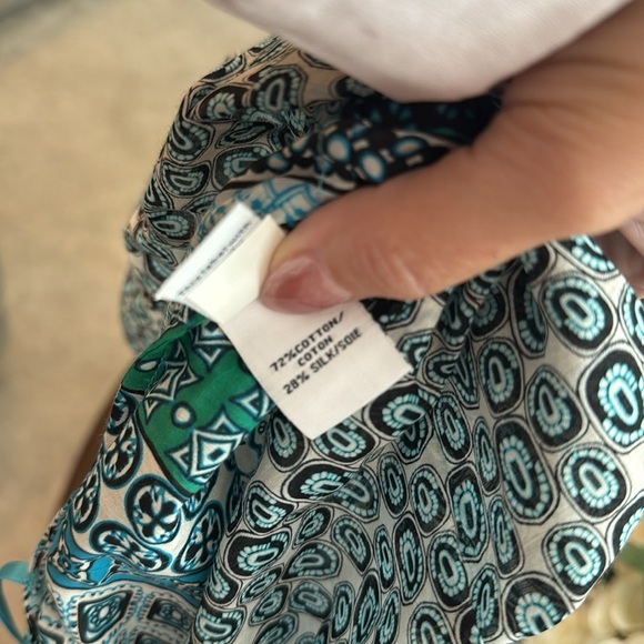 Diane Von Furstenberg DVF Kenna Printed Silk Cotton Blend Blouse Top Small - Picture 6 of 6